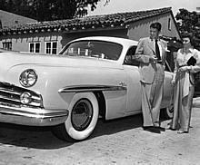 President Reagan and a 1949 Lincoln Cosmopolitan.